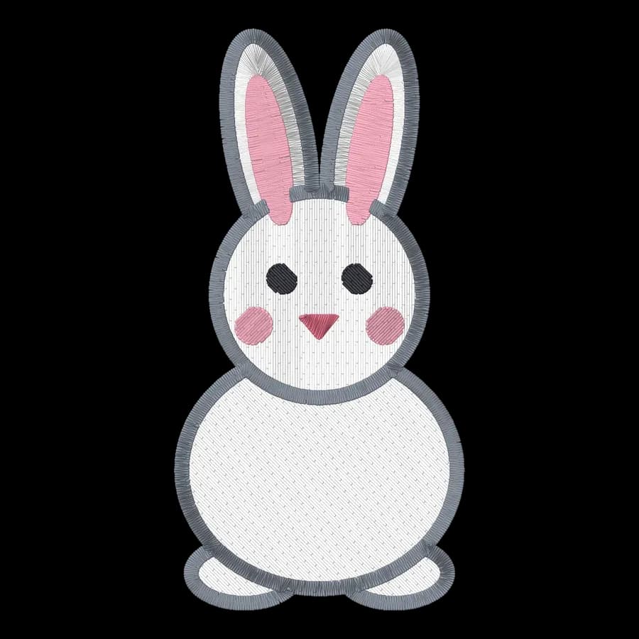 Bunny machine embroidery design, stitched
