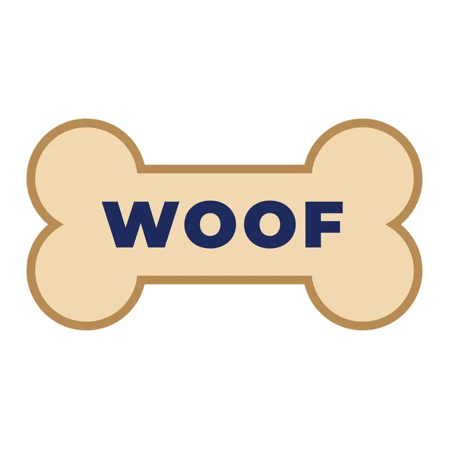 WOOF dog bone artwork