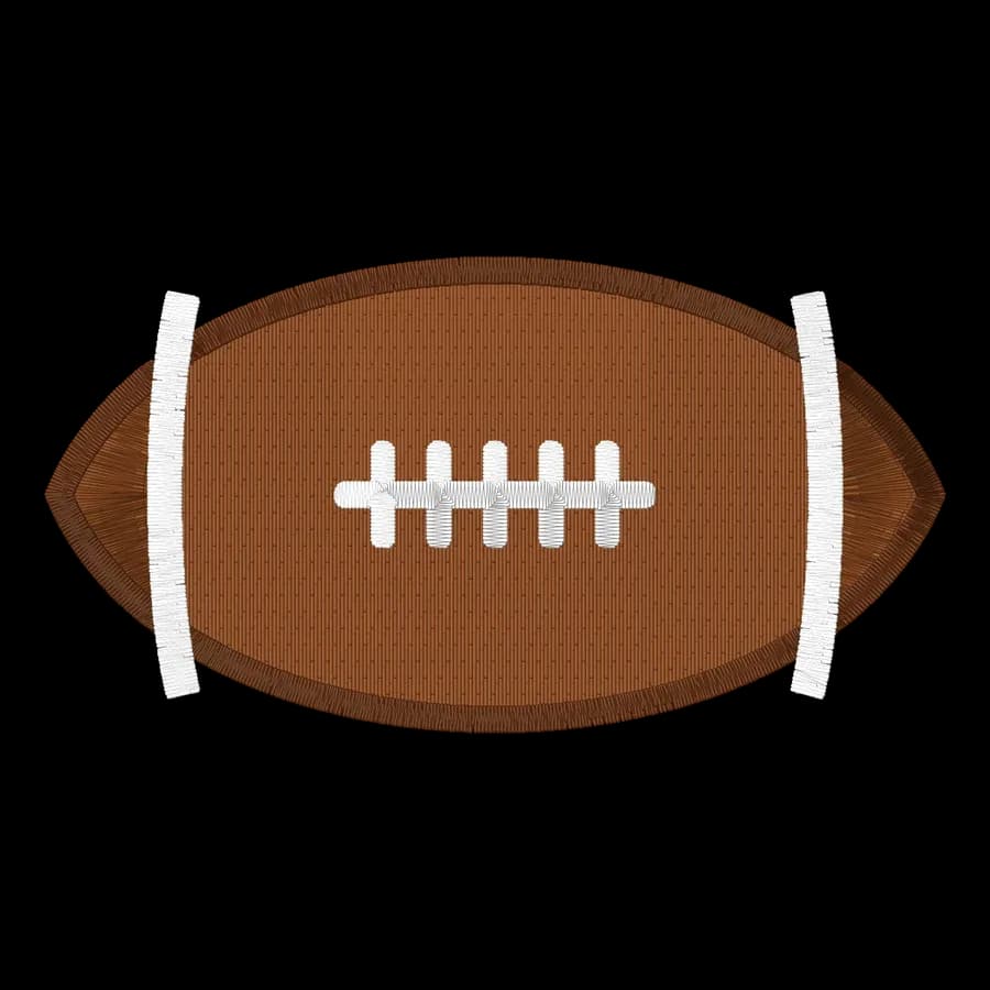 Football machine embroidery design, stitched
