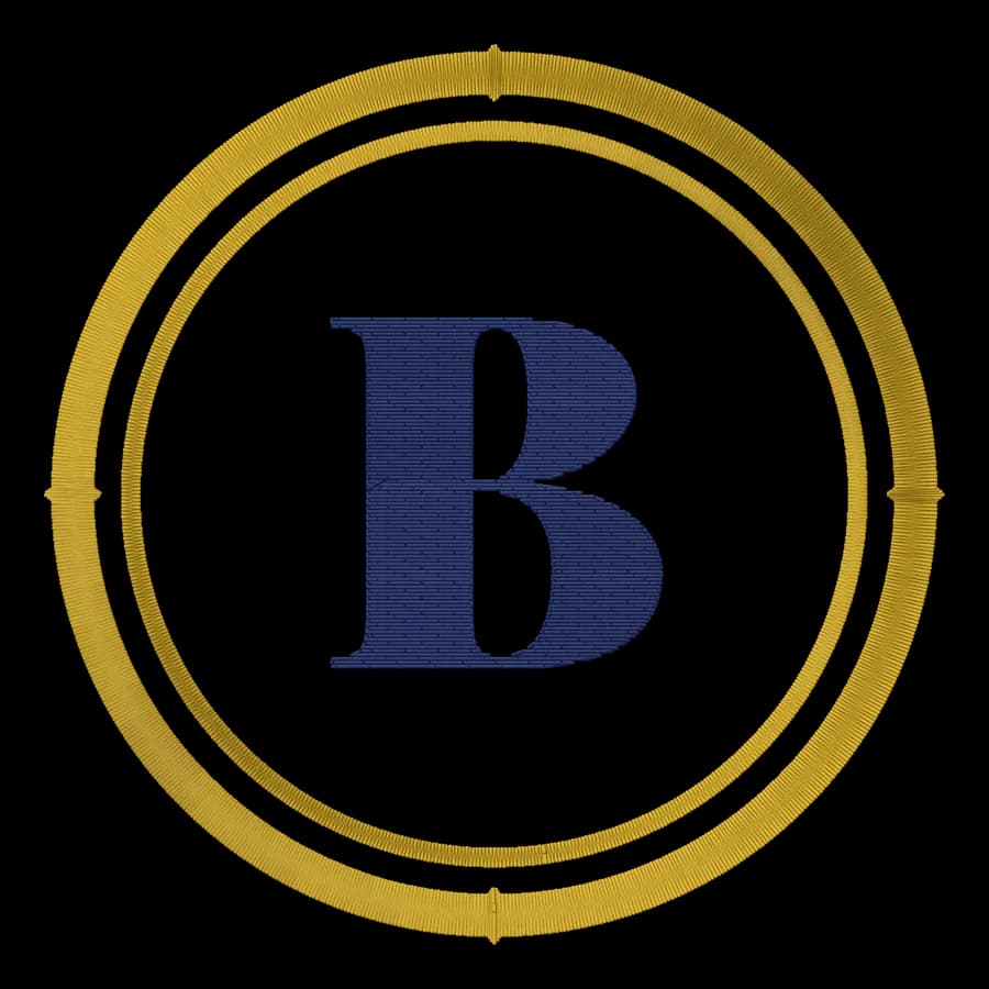 Letter B monogram embroidery design