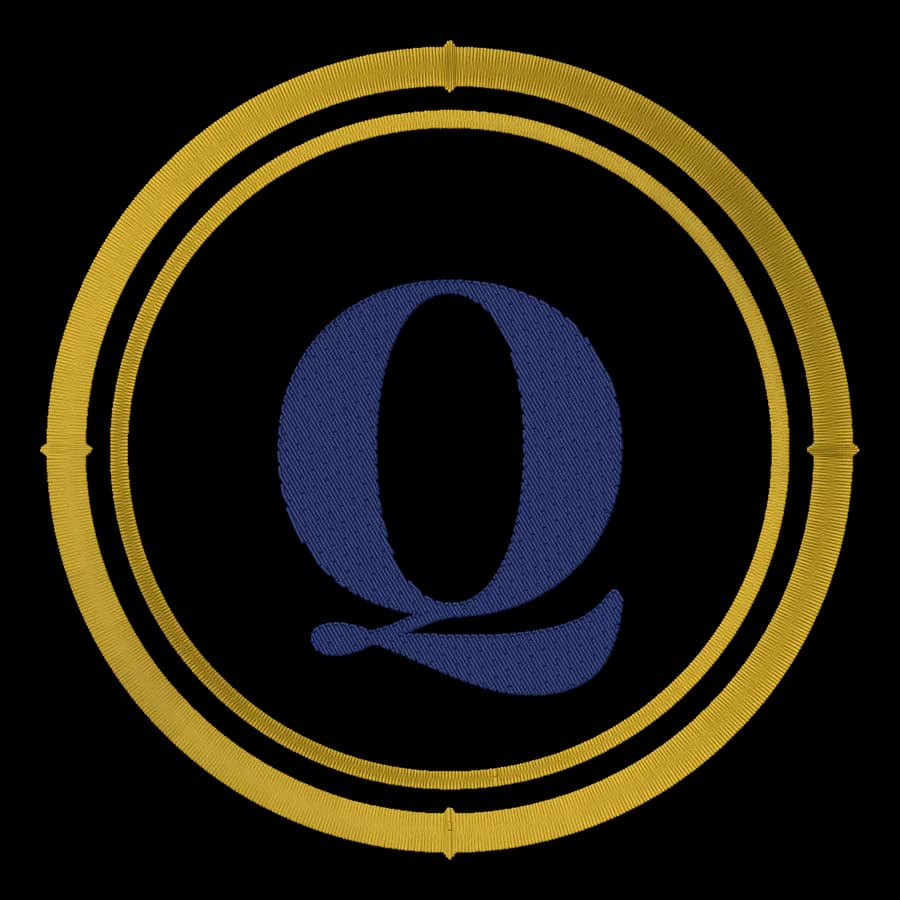 Letter Q monogram embroidery design