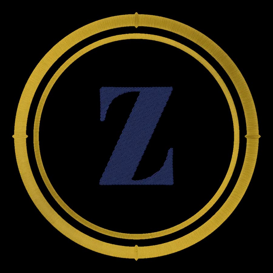 Letter Z monogram embroidery design