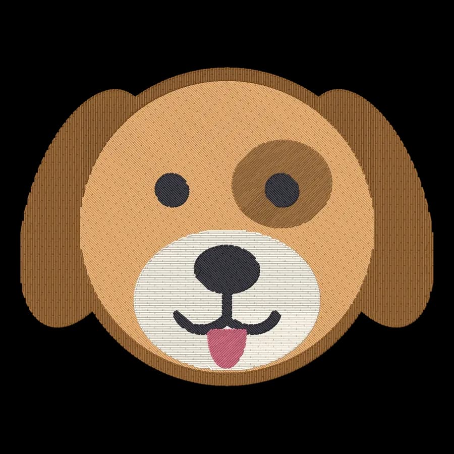 Puppy machine embroidery design, stitched