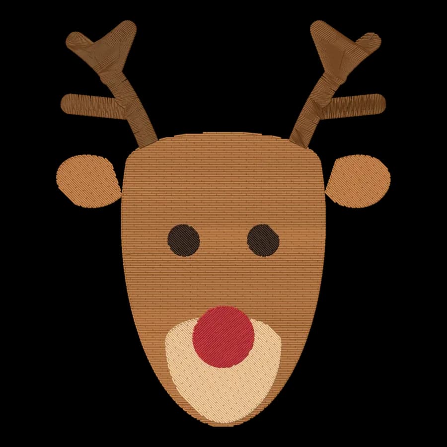 Reindeer VP3 embroidery design, stitched