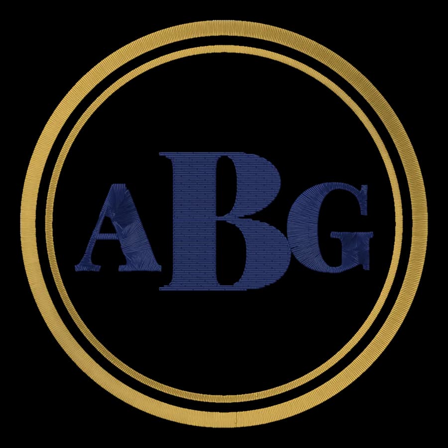 Monogram stitched as embroidery