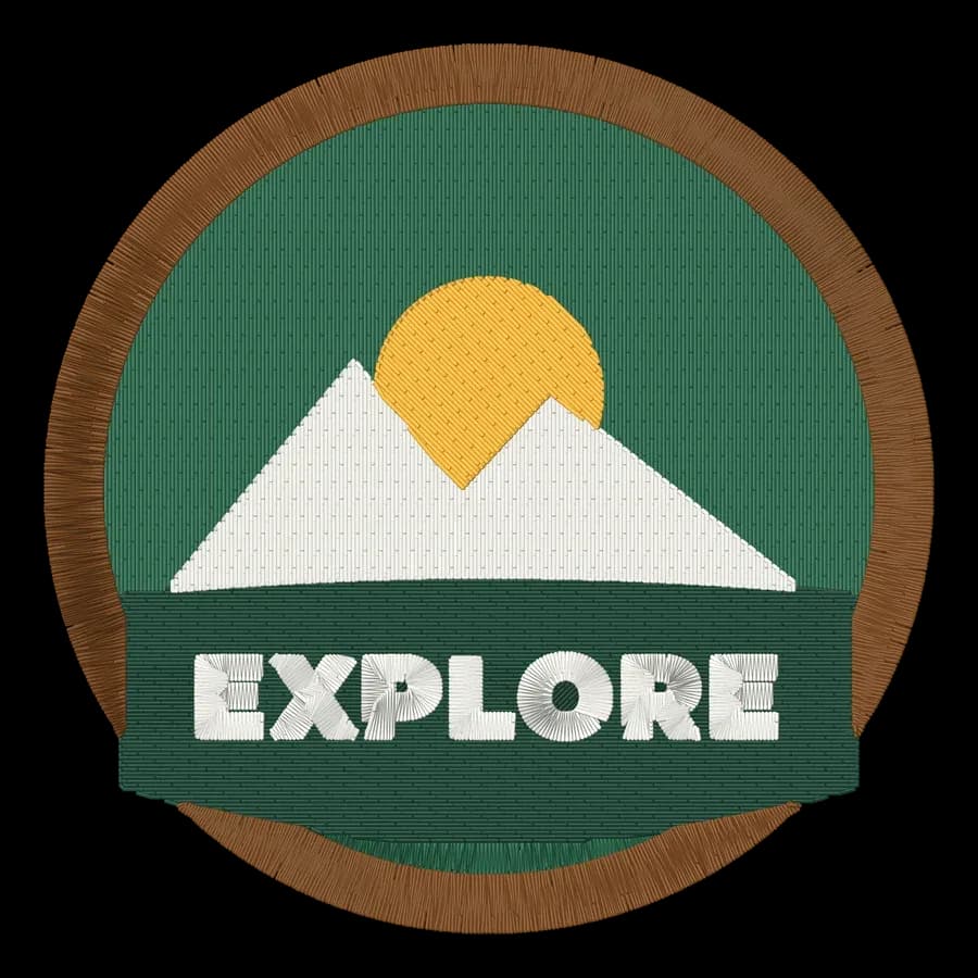 Patch stitched as embroidery