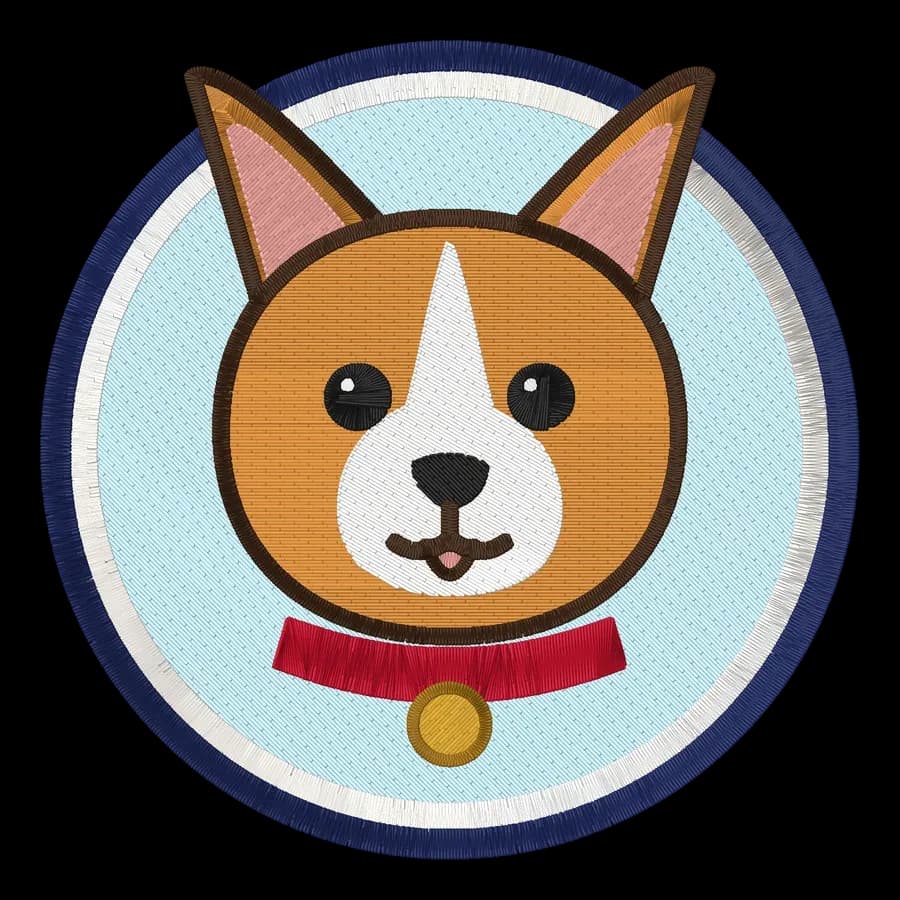 Pet portrait stitched as embroidery