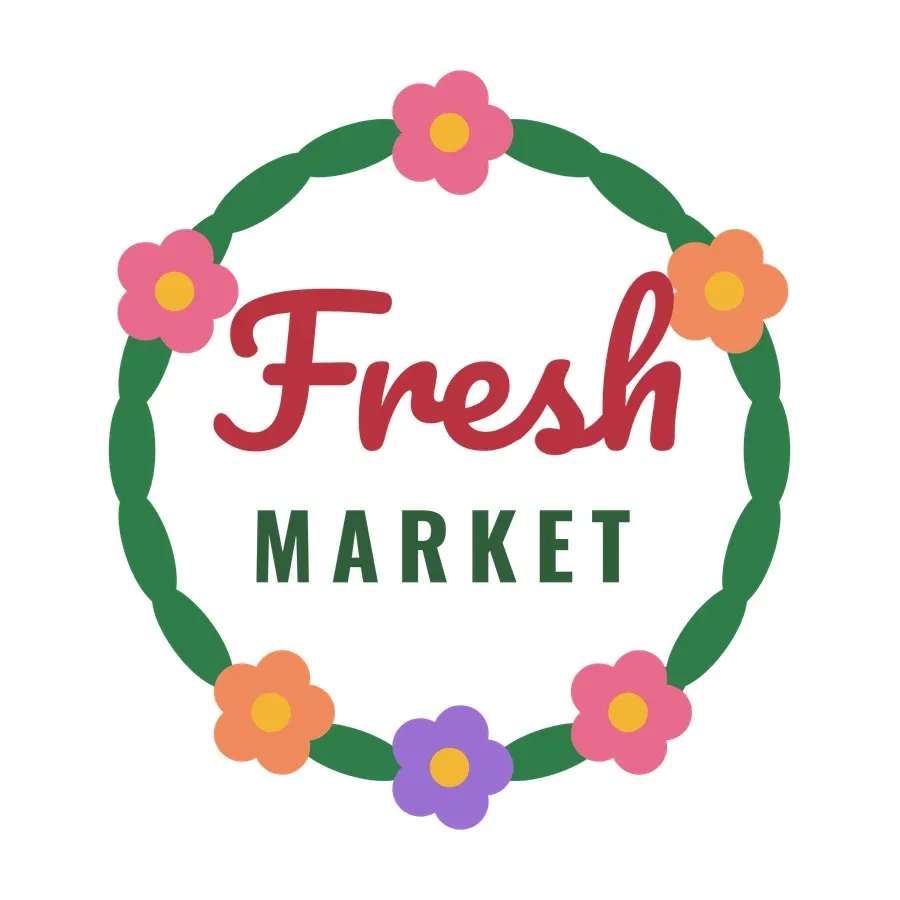 Original floral market wreath artwork